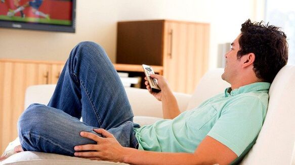 Man watches TV